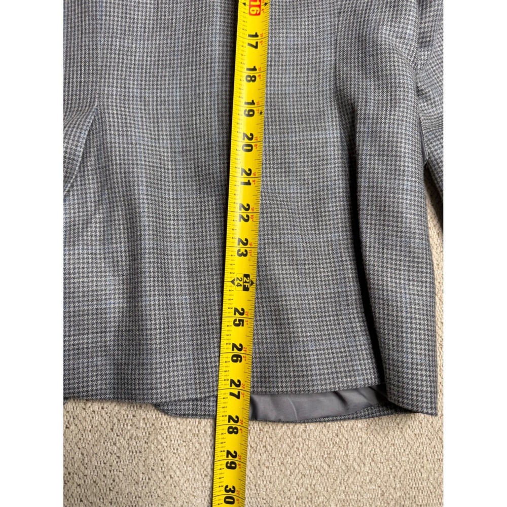 LAUREN Ralph Lauren Mens Blazer Sport Coat 38S Gray Blue Houndstooth Wool‎ Silk - Picture 9 of 12